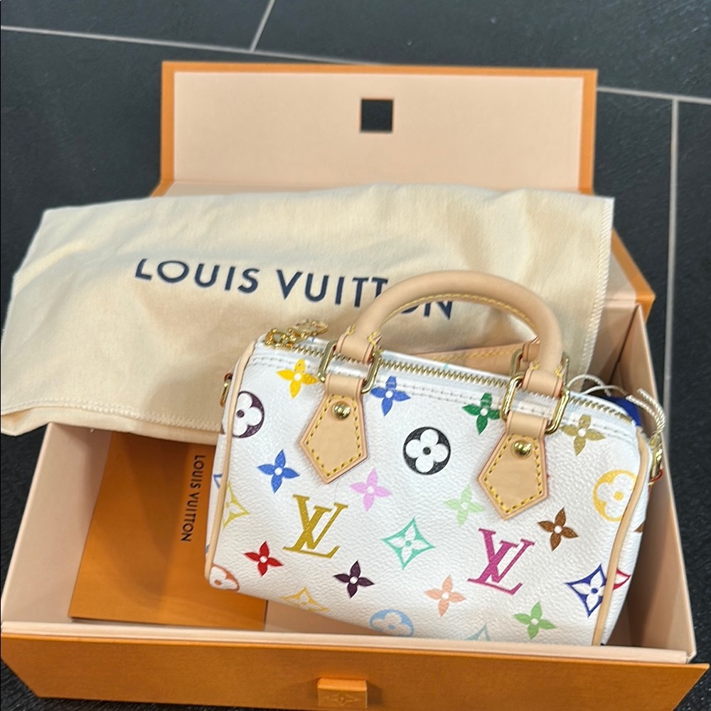 Louis Vuitton White Mini Bag with Iconic Monogram (Murakami) - brand new